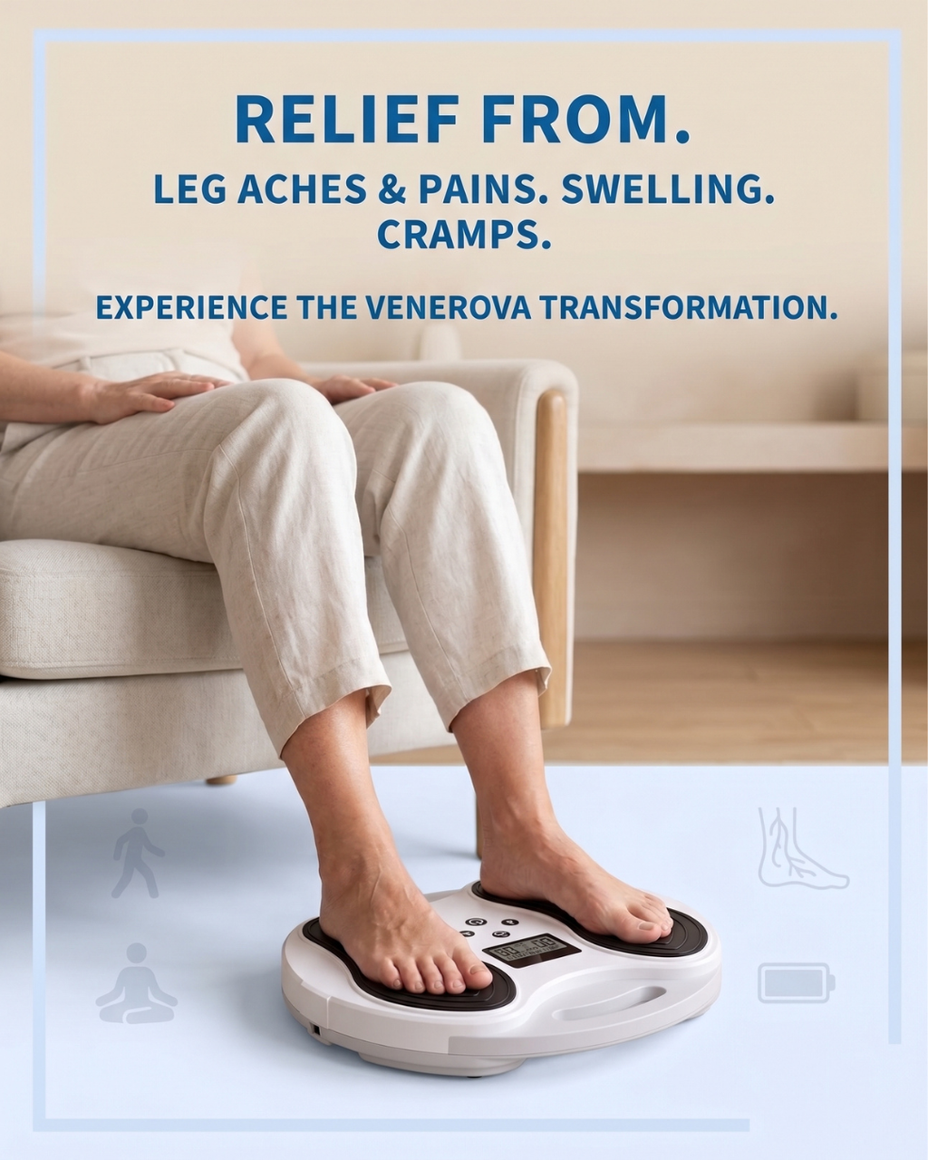 Woman using Venerova Circulate at home