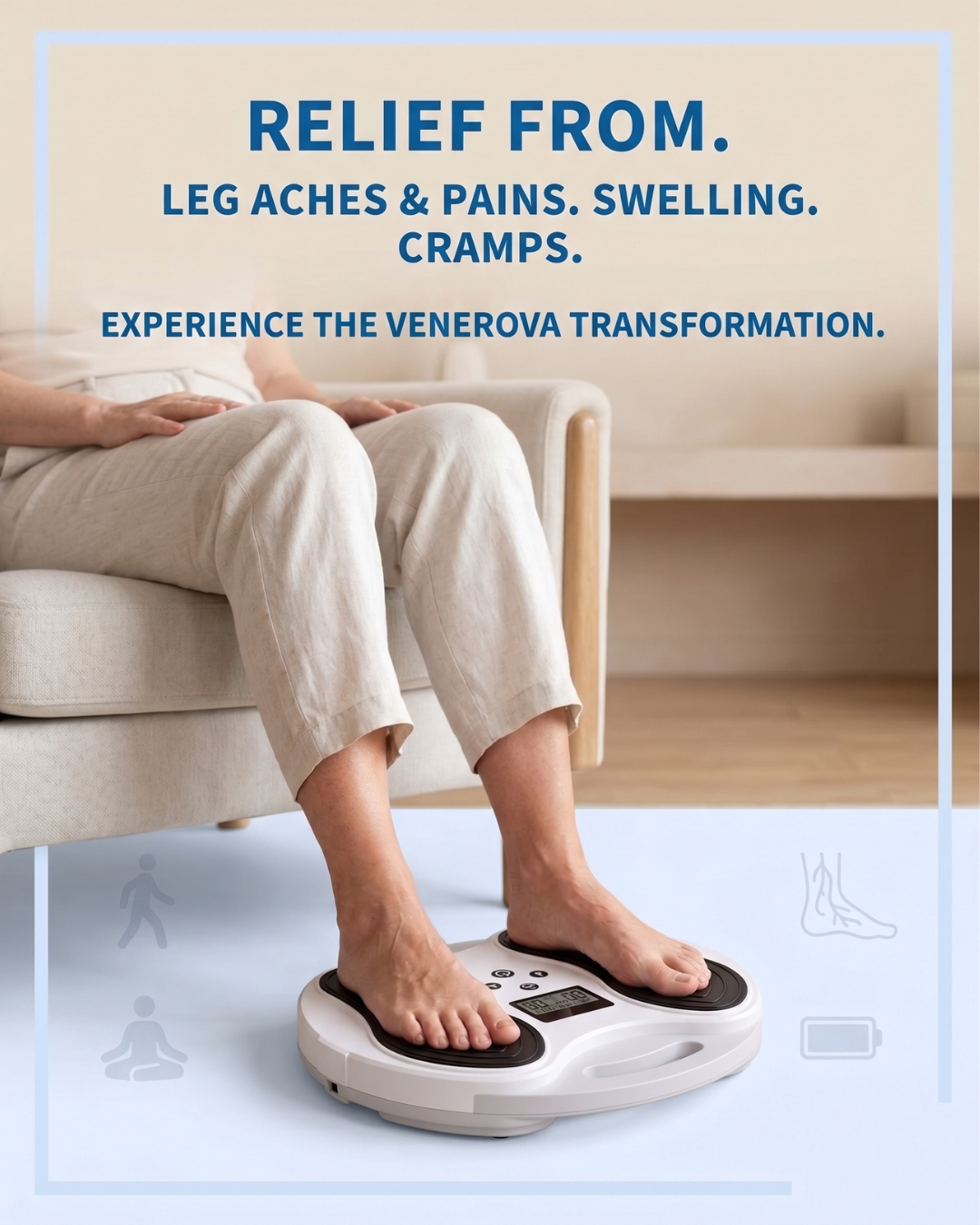 Woman using Venerova Circulate at home