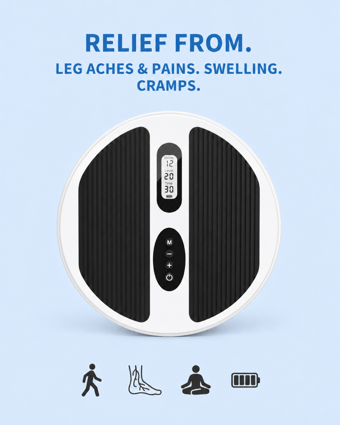 Relief from leg aches and pains, swelling and cramps